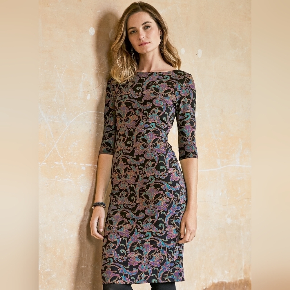 Peruvian Connection Borealis Paisley Dress Size XL